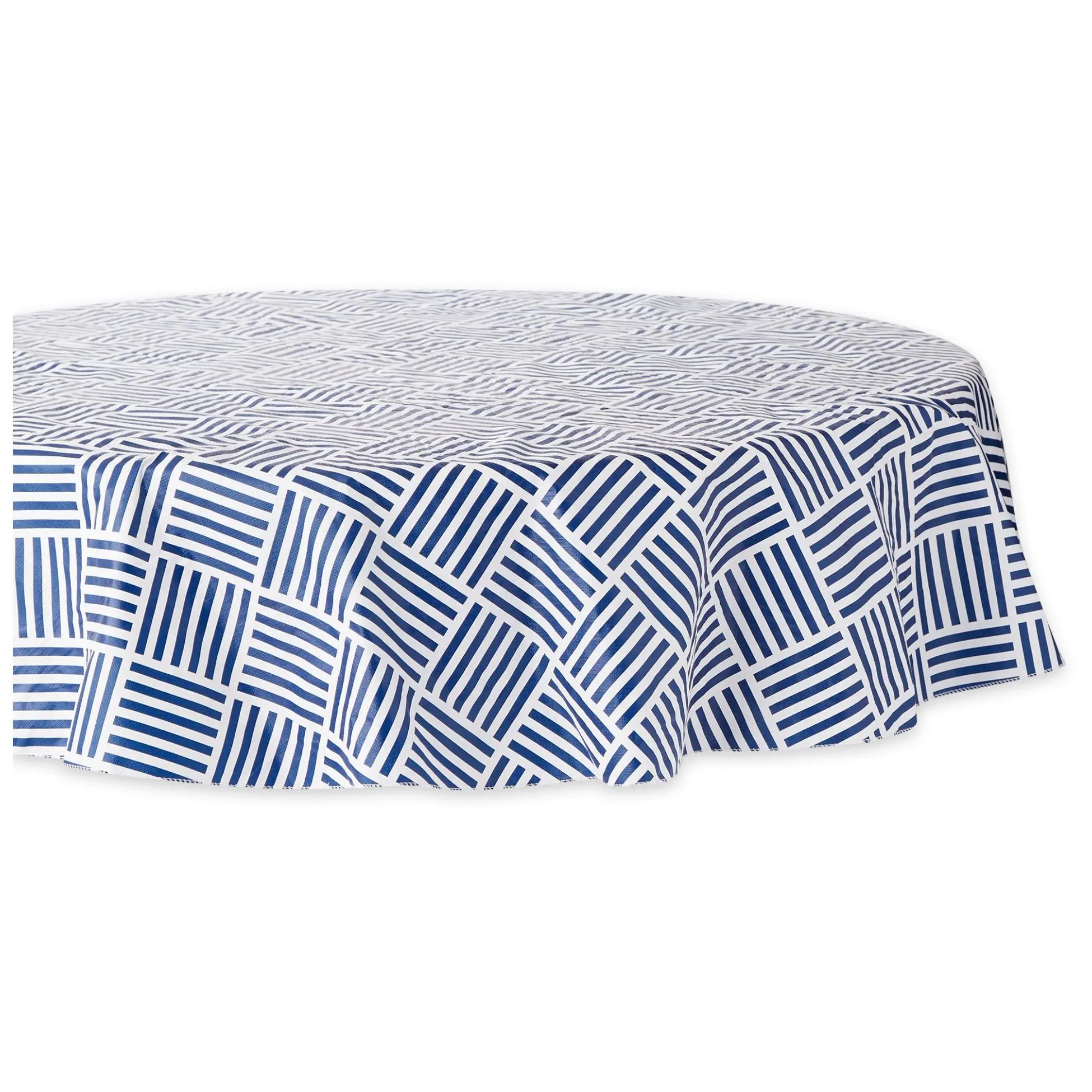 Design Imports Grid Vinyl Tablecloth 70 Round