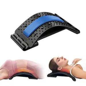 Lumbar Support & Back Stretcher 4-Speed Adjustable for Lower Back Pain Relief with Precise Acupressure & Soft Cushioning for Home & Office Use Decompression Level Adjustable