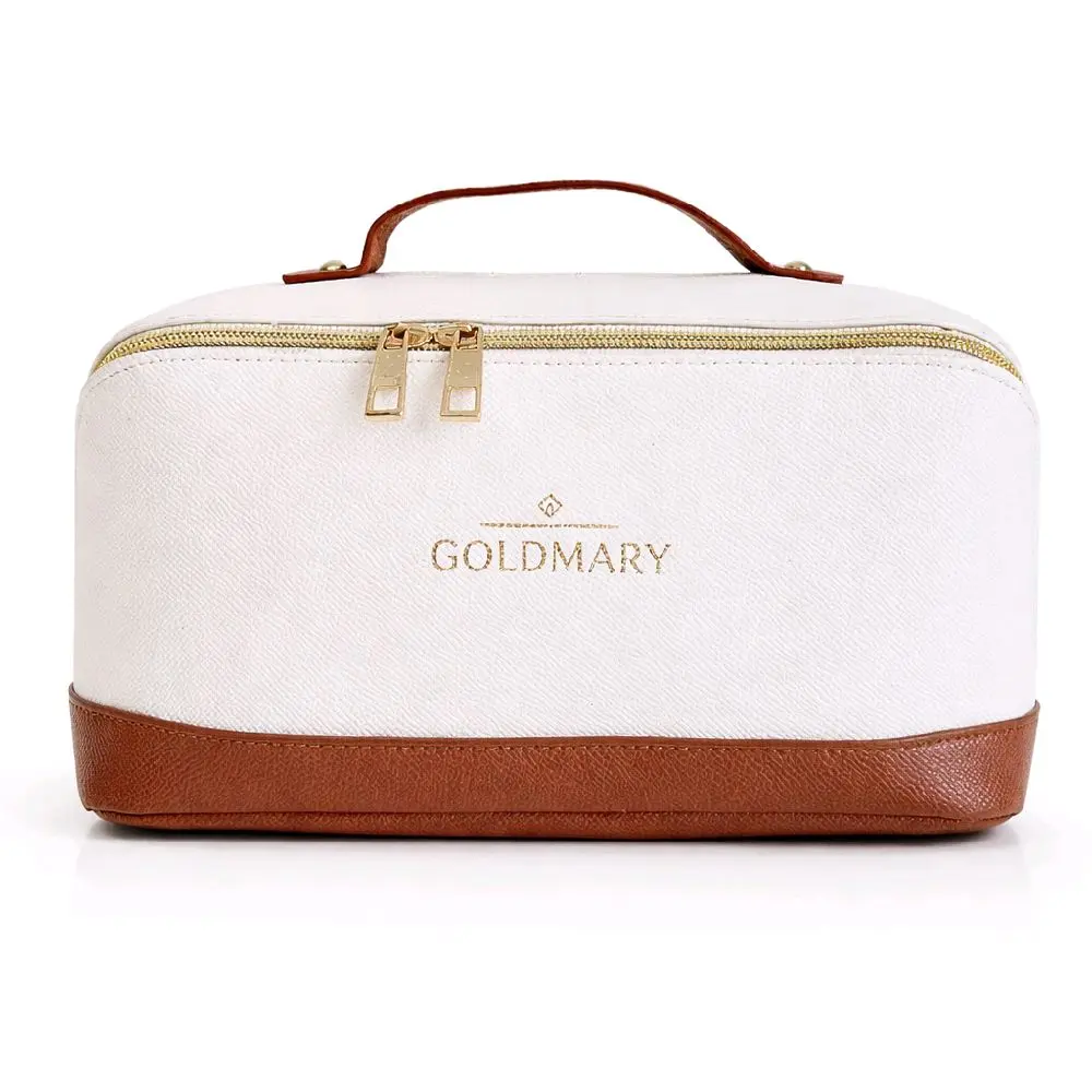 Premium Travel Makeup Organizer for Women, Spacious Cosmetic Case with Wide-Open Design, Waterproof PU Leather, Portable Bag for Skincare, Brushes & Toiletries