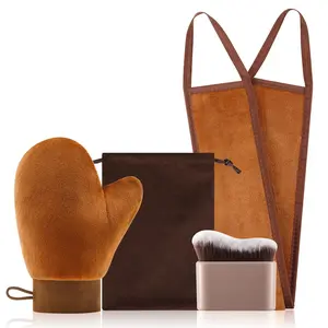Tanning Mitt Body Brush & Back Tanner Applicator Kit Self-Tan Applicator for Body Face & Hard-to-Reach Areas Includes Storage Pouch Synthetic Bristles Ergonomic Design - Cosmetic