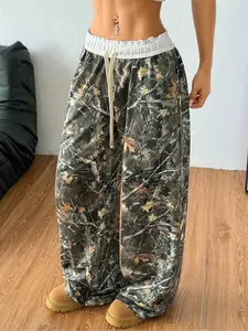 Unisex Camo Print Trousers, Casual Street Comfy Sweatpants for Daily Wear, Unisex Bottoms for Fall & Winter, Cargo Pants Women, Athleisure Pants, Casual Streetwear Pants