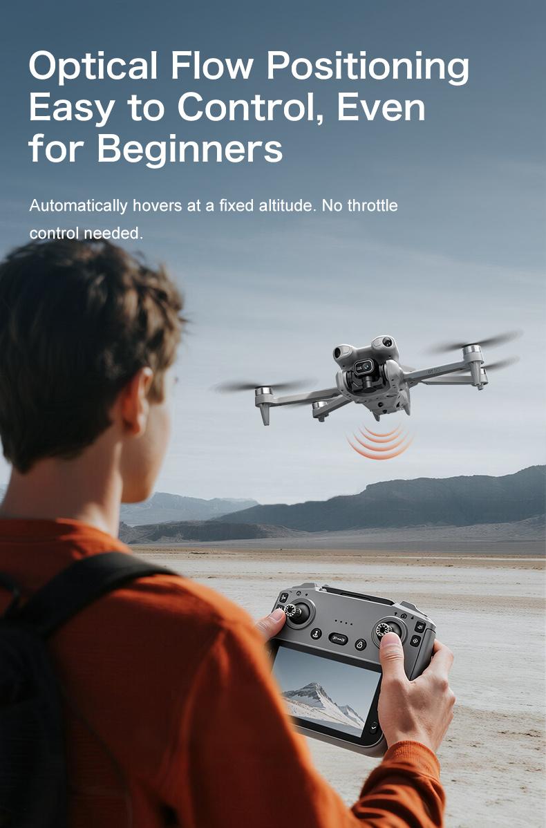 Drone MAX Upgraded 8K Dual-Camera Drone with Obstacle Avoidance, Brushless Motor, Dual Batteries, 5.6" HD Screen Remote, Foldable Design, Night Flight Ready for Adults & Beginners