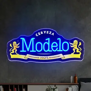 Modelo Beer Neon Light, American Vintage Bar LED Ambient Lamp, USB Powered, Led Wall Decor, Decorative Light for Bar/living Room/gaming Room