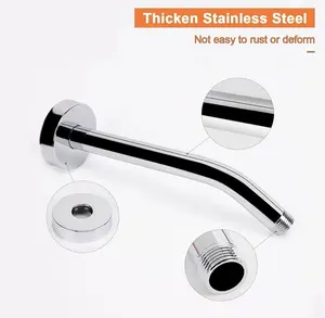 Shower Arm with Flange and Teflon Tape, Wall Mounted Shower Pipe