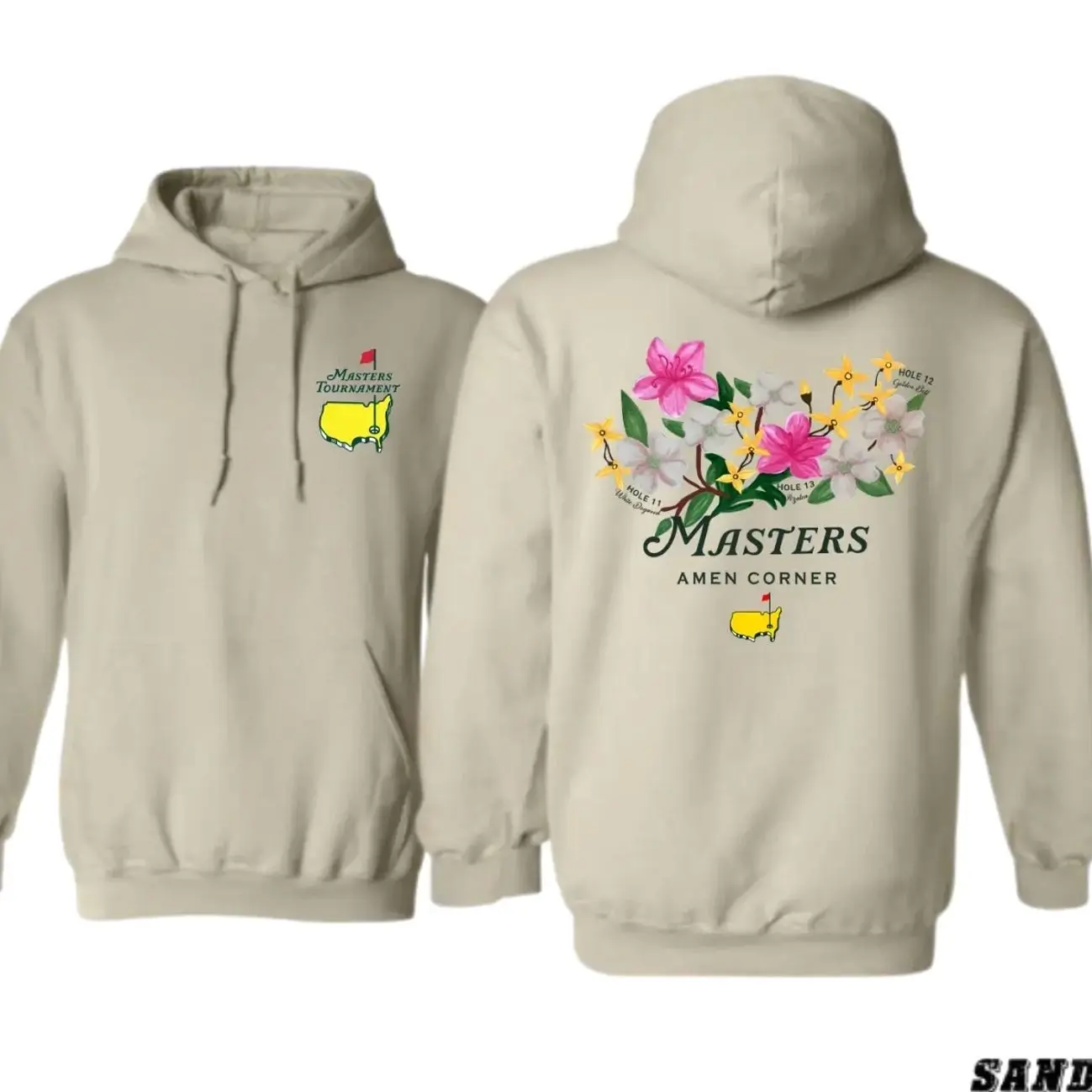 Masters Amen Corner Hoodie – Floral Golf Graphic Pullover for Men and Women, Spring Golf Fans Sweatshirt, Augusta Style Golf Lover Gift EP9