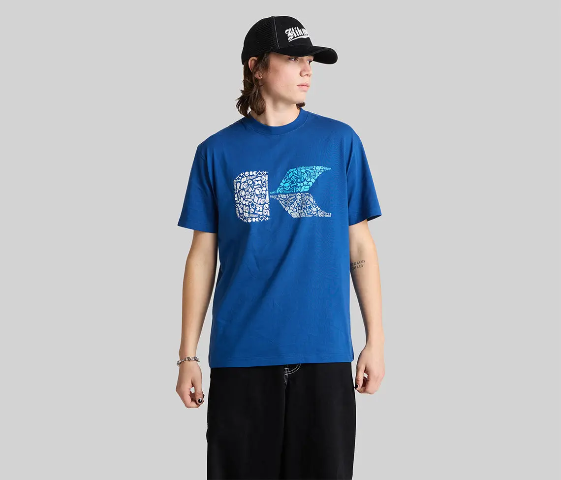 K SCRAMBLE GRAPHIC TEE - OCEAN