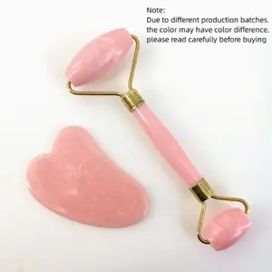 Heart-Shaped Facial Roller Massager Set, Facial Beauty Instrument, Relief Roller, Dual-Head Plastic Massage Tool for Face & Eye, Scraping Therapy Combo Kit