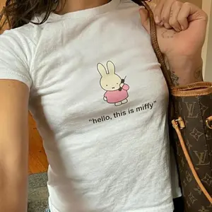 Hello This Is Miffy Baby Tee Y2K Trendy Streetwear