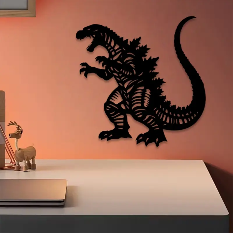 1pc Godzilla Metal Wall Art, Wall Decoration, Decoration Items, Godzilla Statue Mural, Perfect for Living Room Wall, Bedroom Wall, Game Room Wall, Halloween Decor, Ideal Gift for Movie Lovers, Anti-Corrosion Metal