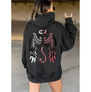 Trendy Unisex Hoodie with Bold Print, Kangaroo Pocket & Comfort Fit