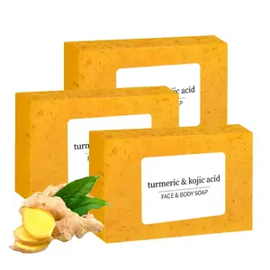 3PCS Generic Turmeric Soap Bar, Natural Tumeric Soap for Face & Body, Smooth Skin, Deep Cleansing, Organic Ingredients, Gentle Turmeric Soap Bar for All Skin Types