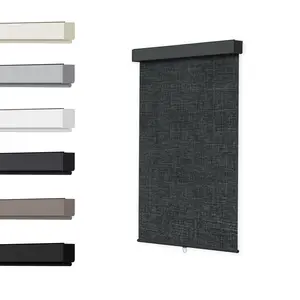 Blackout Roller Shades, Free-Stop Cordless Roller Blinds for Windows, Thermal Insulated Fabric Window Shades UV Protection for Home, Office, Bedroom, Door, Dark Grey, 72" H