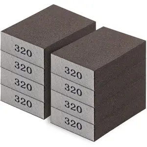 8-Pack Sandpaper Block, 320 Grits Washable and   Sanding Sponge, Drywall Sandpaper Blocks for Wooden Drywall Sheetrock and Metal Glazing