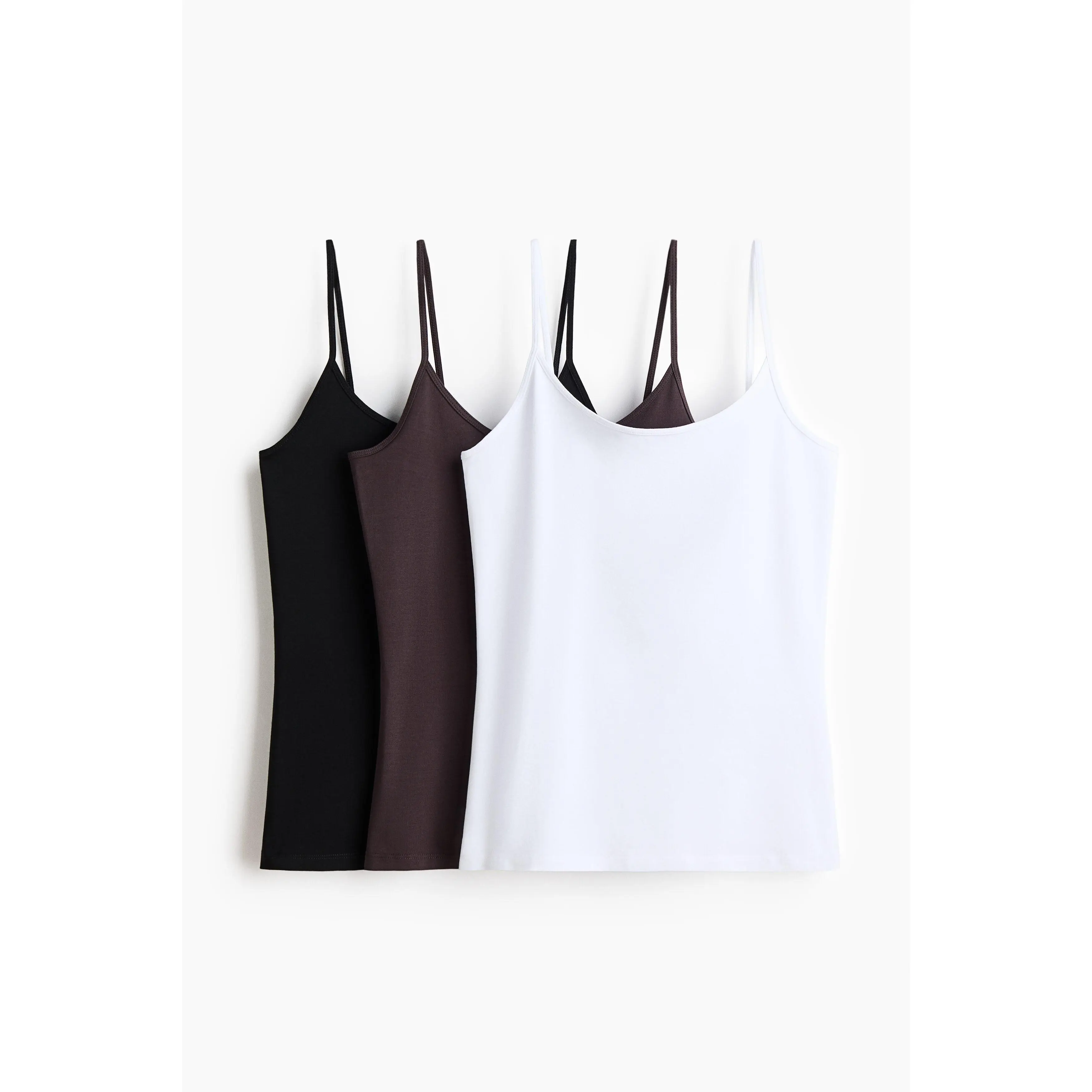 H&M 3-pack cotton strappy tops