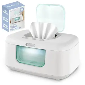 Baby Wet Wipe Warmer and Dispenser, with LED Color Changing Light and Switch (Water Blue)