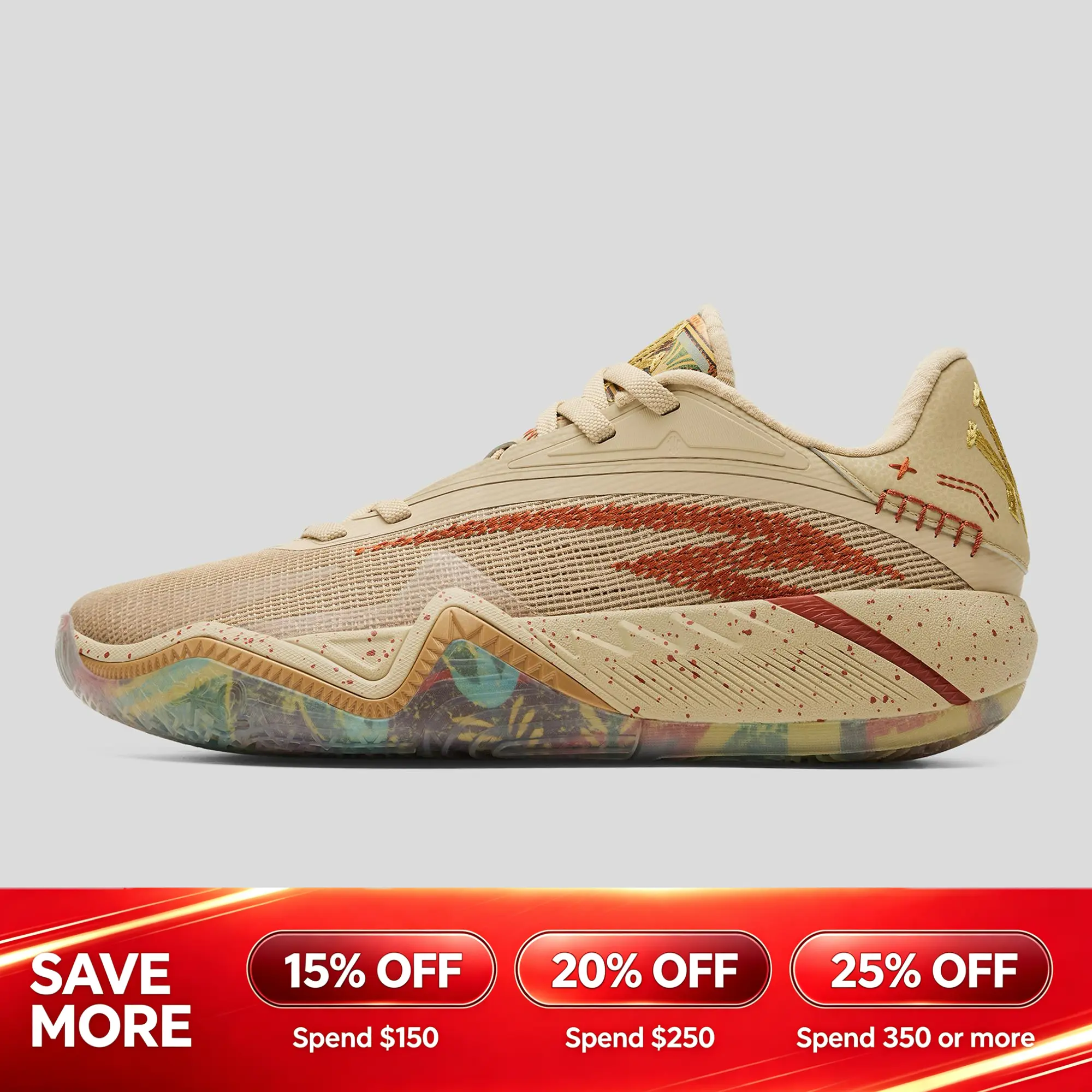 ANTA Men KAI 3 Mastery Basketball Shoes Desert Pyramids Anti-slip Rebound Sports Shoes