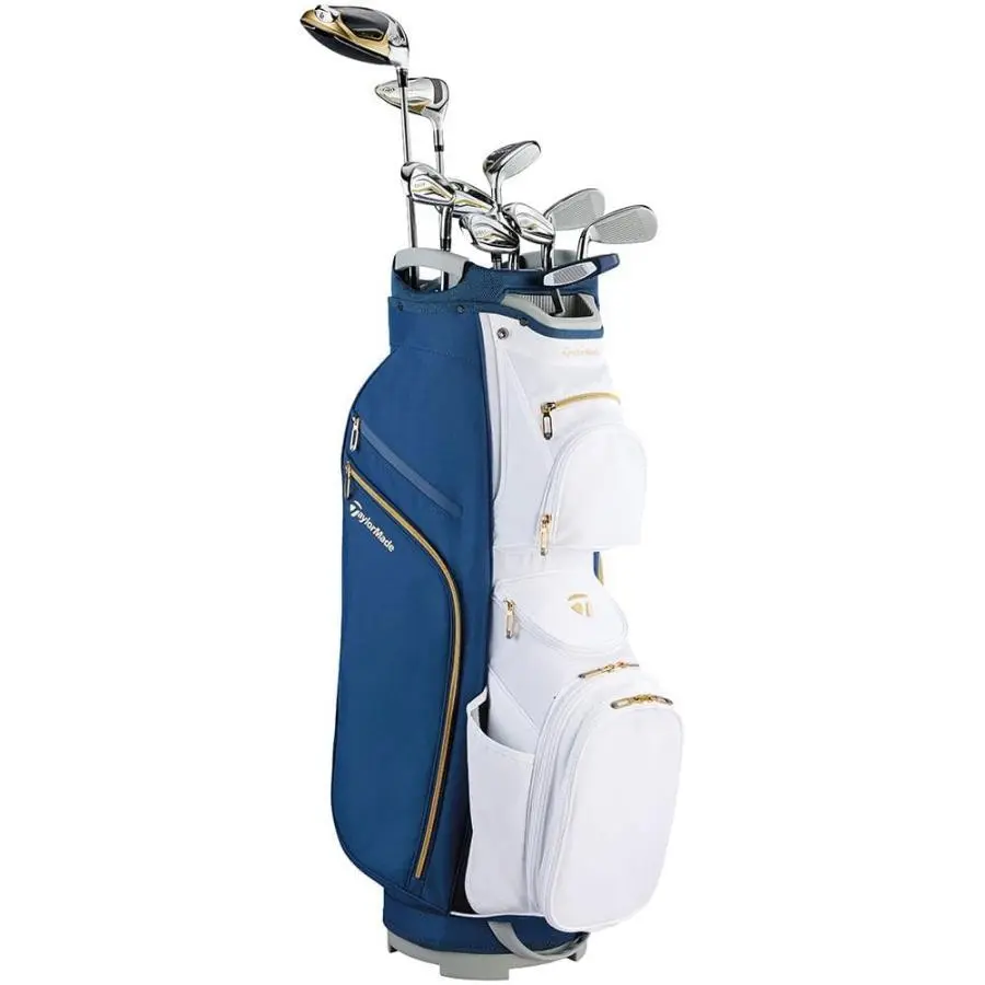 TaylorMade Kalea Gold Women's Complete Golf Set for Females, Featuring Cap Back Design and Draw Bias Technology