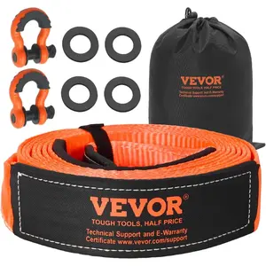 VEVOR Heavy Duty Tow Strap Recovery Kit 3 inx 20 ft (MBS - 36, 000 lbs) Tree Saver Winch Strap, Triple Reinforced Loop Protective Sleeves Storage Bag, 3/4 D - Ring Shackles, for Truck Jeep SUV ATVVEVOR Super Brand Day