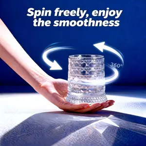 Rotating LED Whiskey Glass 8.8oz 360° Ambience Durable Ceramic Stainless Steel Base Dishwasher Safe HomeBarEssentials LEDGlass WhiskeyLover PartyReady