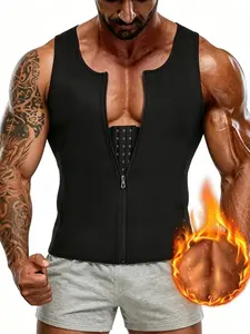 Men's Shapewear Waist Trainer Sweat Vest, Hot Yoga Backless Design, Slimming & Fat Burning, Sauna Tank Top, Ideal for Fitness Enthusiasts