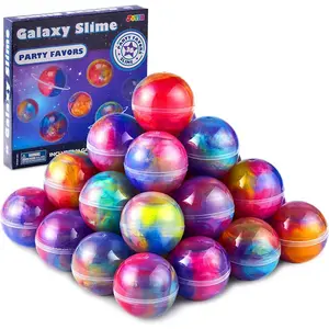 JOYIN Easter Slime Party Favors, 36 Pack Galaxy Slime Ball- Stretchy, Non-Sticky, Mess-Free, Stress Relief, and Safe - Toys for Girls and Boys - Classroom Reward, Party Supplies, Valentines