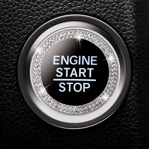 Rhinestone Decor Car Engine Start Stop Button Ring, Fashion Car Engine Start Stop Button Cover, Universal Car Interior Accessories for Women & Girls, Vehicle, Decoration, Girly Car Accessories