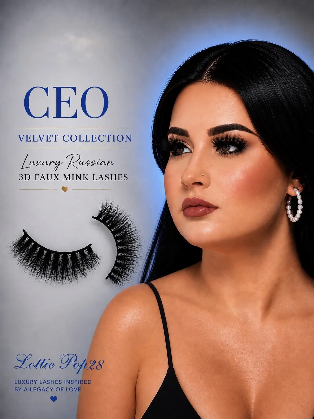 CEO Luxury Russian 3D Faux Mink Lashes for Bold Executive Volume Soft Cotton Band Reusable Up to 30 Wears Perfect for Business & Special Events