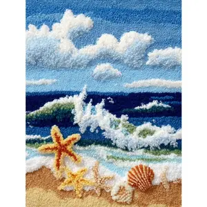 latch hook kits for adults, DIY Handmade Carpet Crochet Needlework Mat Knotted Cushion Tapestry, Colorful Pattern Pre-Printed, Embroidery Kits Valentine's Day gift Birthday gift Decoration Festival Gift 20.47in*14.96in 52cmx38cm