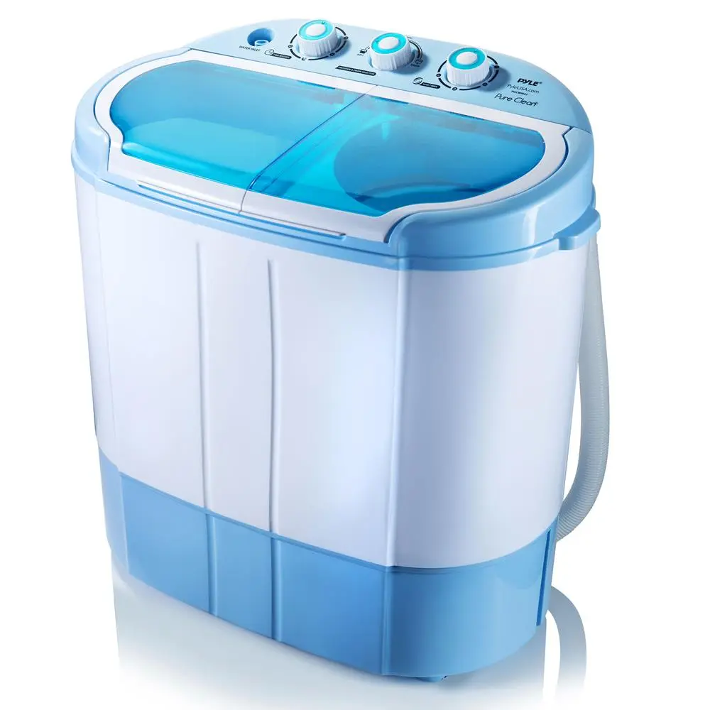 Portable 2-in-1 Semi-Automatic Washer-Dryer (Blue) - Corded Compact Top-Loading Household Appliance, Washing Machine, Energy Efficient, Easy Rotary Controls, Translucent Tub, 7.7 lb Wash/3.3 lb Spin Capacity