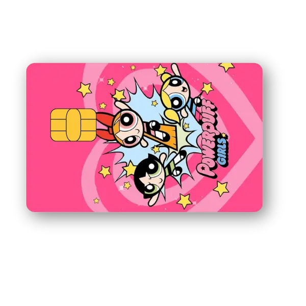 Yk2 Aesthetic Girls Card SKIN Cartoon Powerpuff Girls Design for Girls