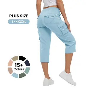 YSENTO Womens Lightweight Capris Hiking Pants 6 Pockets Quick Dry Cargo Outdoor Trip Loose Shorts COMFY  MOMS OVER 30 【Plus Size,S-XXXXL】 Workout Bottoms Athletic Outfit #SpringFresh