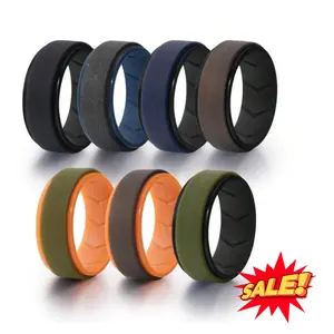 Multi-color silicone wedding ring set for men, convenient and breathable inner arc design, for men and women,Women rings , Men Rings