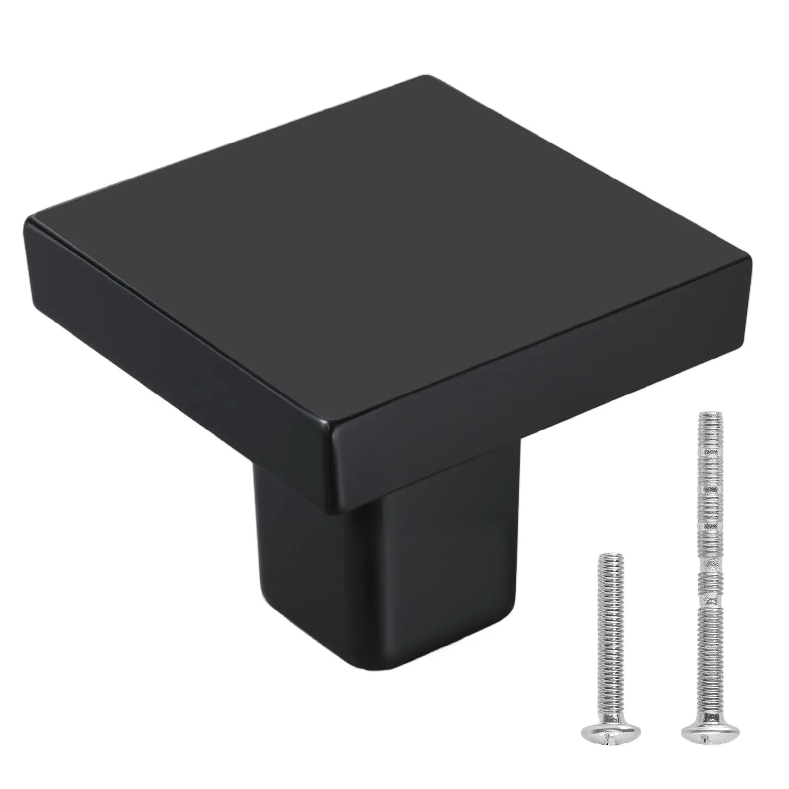VEVOR 10-Pack Black Zinc Alloy Doorknobs - 1.18x1.18x0.98in Square, Simple, Contemporary, Wear-Resistant, Low-Maintenance with Screws (Father's Day Gift for Kitchen, Bathroom)