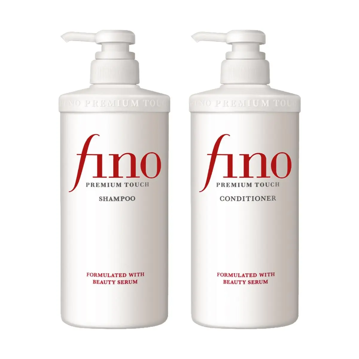 Fino Premium Japanese Shampoo and Conditioner Set, 550ml + 550ml, Nourishing Haircare to Revive Damaged Hair, For All Hair Types