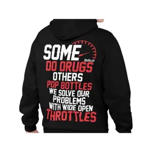 A fashionable long-sleeve hoodie suitable for car and motorcycle enthusiasts, featuring a humorous graphic design and playful slogans, made from comfortable fabric with a relaxed fit and a convenient kangaroo pocket—an ideal gift for couples. GARMENTARY