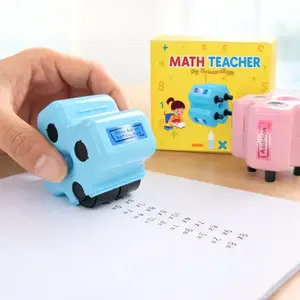 Math Teacher 4 in 1 Math Roller Stamp, Addition Subtraction Multiplication Practice Tool, Math Stamp Roller for Kids Ages 5-9 Classroom Home Use, Math Gift for Kids | GoldenEgg,summervibes