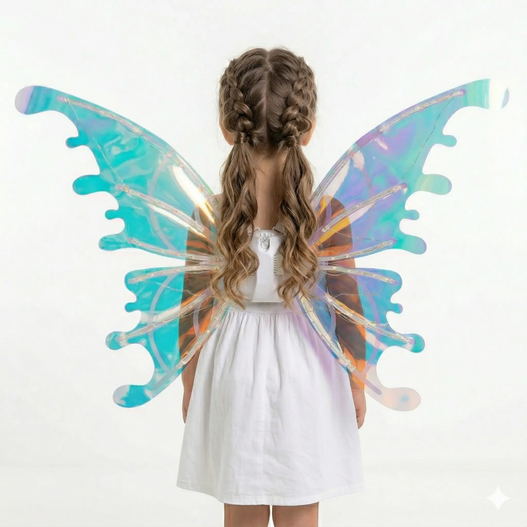 LED Electric Fairy Wings for Girls - Moving Butterfly Wings with Lights & Music, Dress Up Costume Accessory, 5y+ Light Up Festive & Party Decoration for Halloween, Birthday Gifts, Light Up Costume