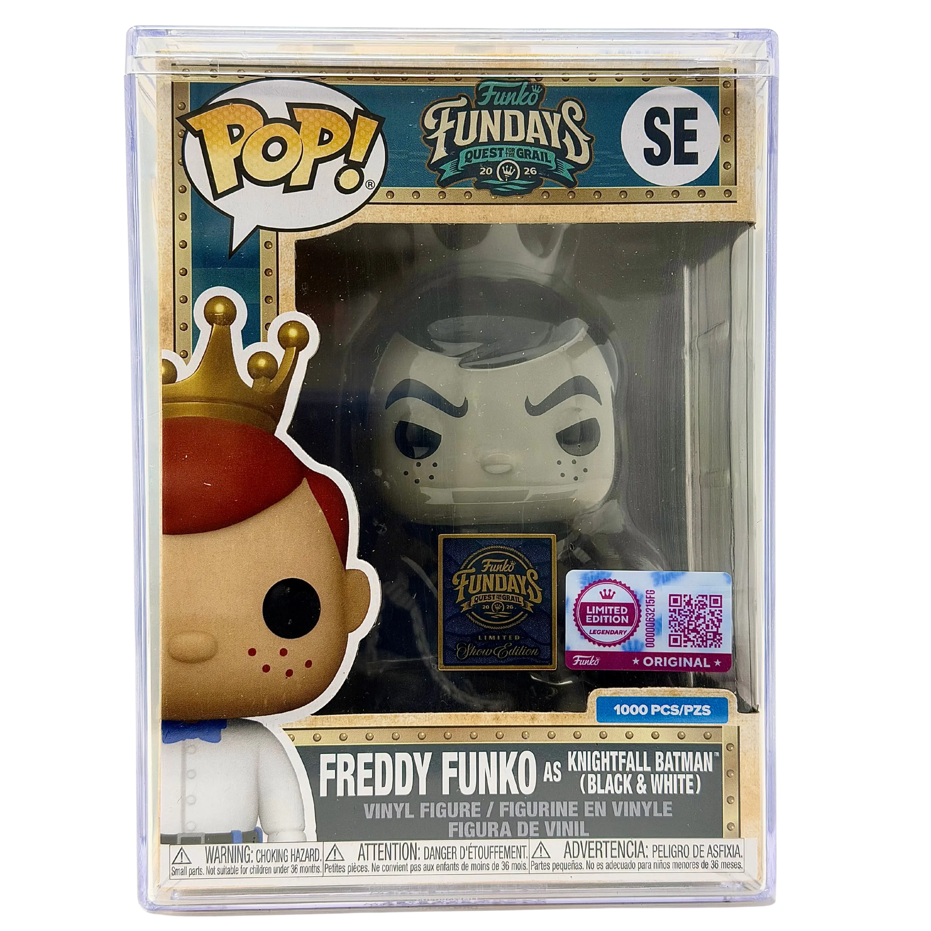 Funko Pop! Funko Fundays 2026: Batman – Freddy Funko as Knightfall Batman (Black & White) SE Legendary Limited Edition 1,000 PCS