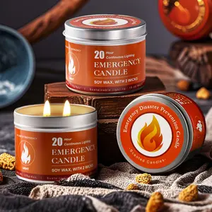 36Hours Long-Burning Survival Candle - 2-Wick Unscented, Portable Emergency Light for Home & Outdoor (6oz)