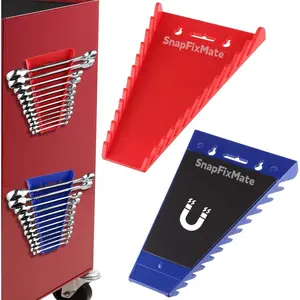 SnapFixMate 2Pack Magnetic Wrench Organizer Wrench Rack Tool Trays, 12-Piece Wrench Holder Set for Tool Box Drawer Chest, Premium Quality Wrench Holder SAE(1/4" - 1/16") and Metric(6mm-24mm),TikTokShopBlackFriday