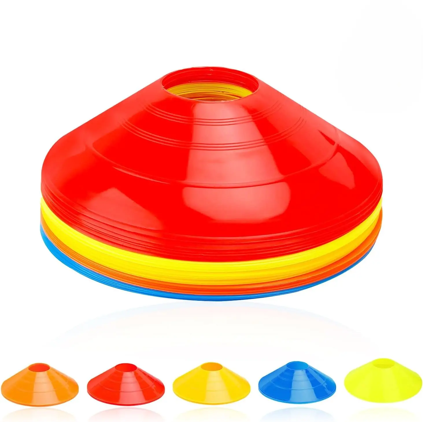 (Set of 25/50/100 - Agility Soccer Cones with Carry Bag and for ， Football Cones for TrainingFootball, Basketball, Coaching, Agility Cones for Indoor and Outdoor Games