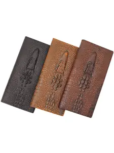 Men's Crocodile Pattern Long Wallet, Business Style Multi-Card Slots with Zipper Coin Pocket, Casual Daily Commute & Business Use, Business Fashion Wallet, Business Wallets, Fashionable Wallet