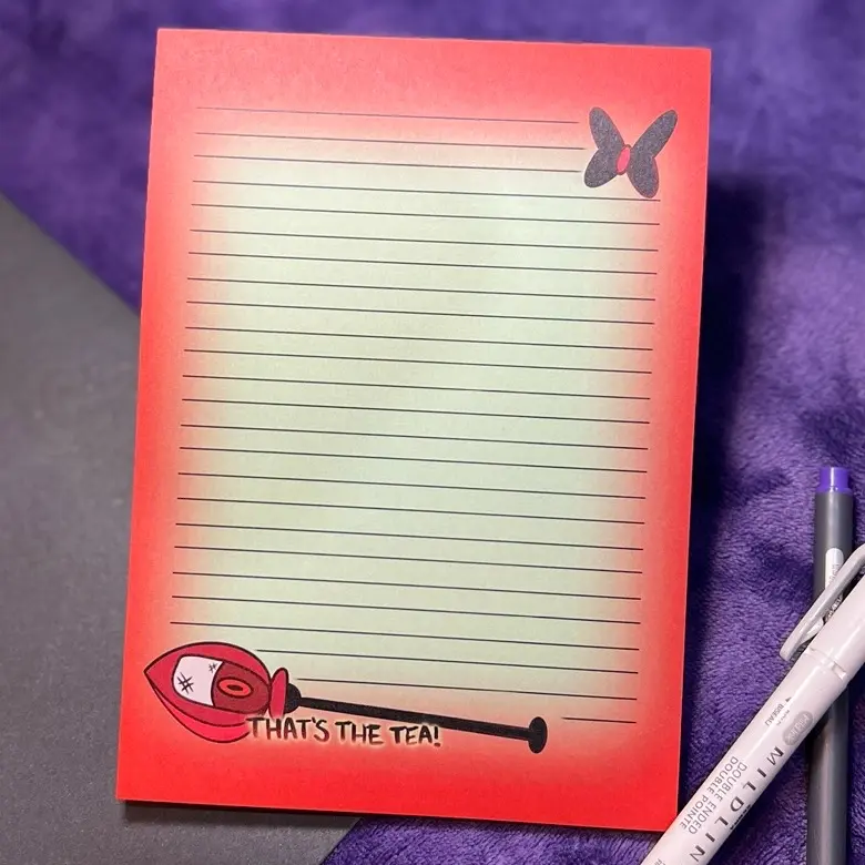 That's The Tea Notepad | Radio Demon Alastor Stationery, Cartoon Demon Hotel Planner List, Hazbin Hotel To Do List Notepad Office Supplies notepads notebook college
