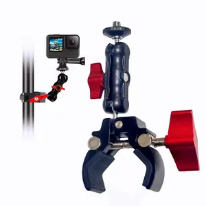 Camera Clamp Monitor 360 Degree Ball Head Magic Arm Dual Ball Adapter for Dslr Camera Gopro LED Light Phone, No Battery Required