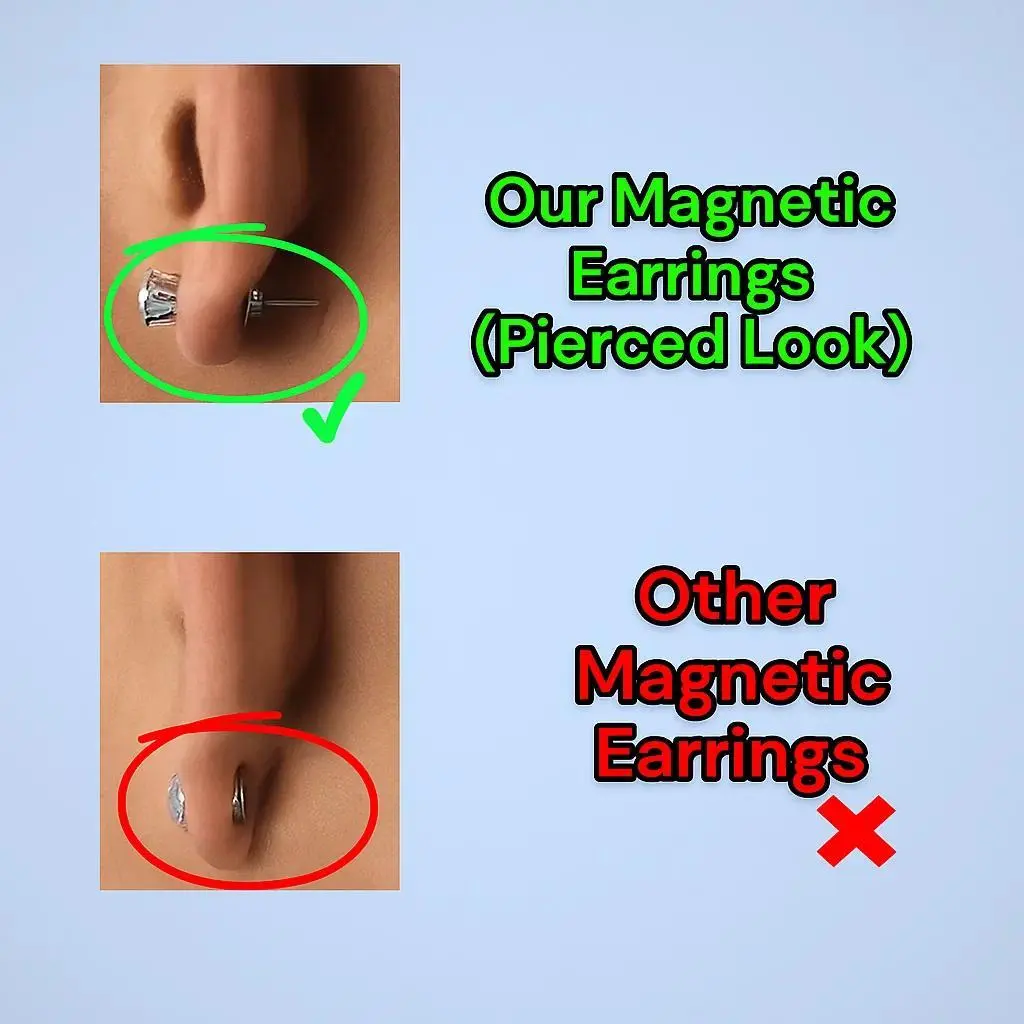 Allureis SnapMags Stud Magnetic Realistic Pierced-Look Stem Back Earrings Comfortable Everyday Wear Minimalist Design for All Ages cruise ship jewelry Bohemian Geometric Set goof year rings girlish charm sunglade light weight hoops tiedye croc god magic