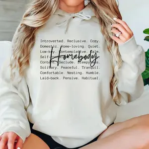 Hoodie for Homebody Minimalist Comfortable Women's Sweatshirt 300g Weight 100% Cotton