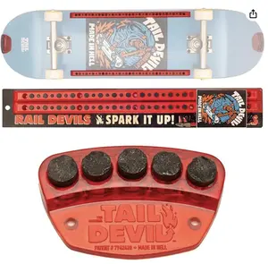 Tail & Rail Devils combo |  Spark Plate & Sparking Deck Rails | Sparks for Your Skateboard | 2-Piece Spark Kit Combo | Made by The ORIGINAL Tail Devil brand
