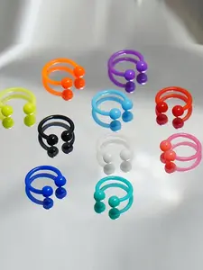 Y2K Pastel Candy Multicolor Body Jewelry Set, Nose Rings, Nose Cuff, Lip Piercings, Non-Pierced Ear Earrings, Women's Piercing Accessories, Nose Piercings Kit