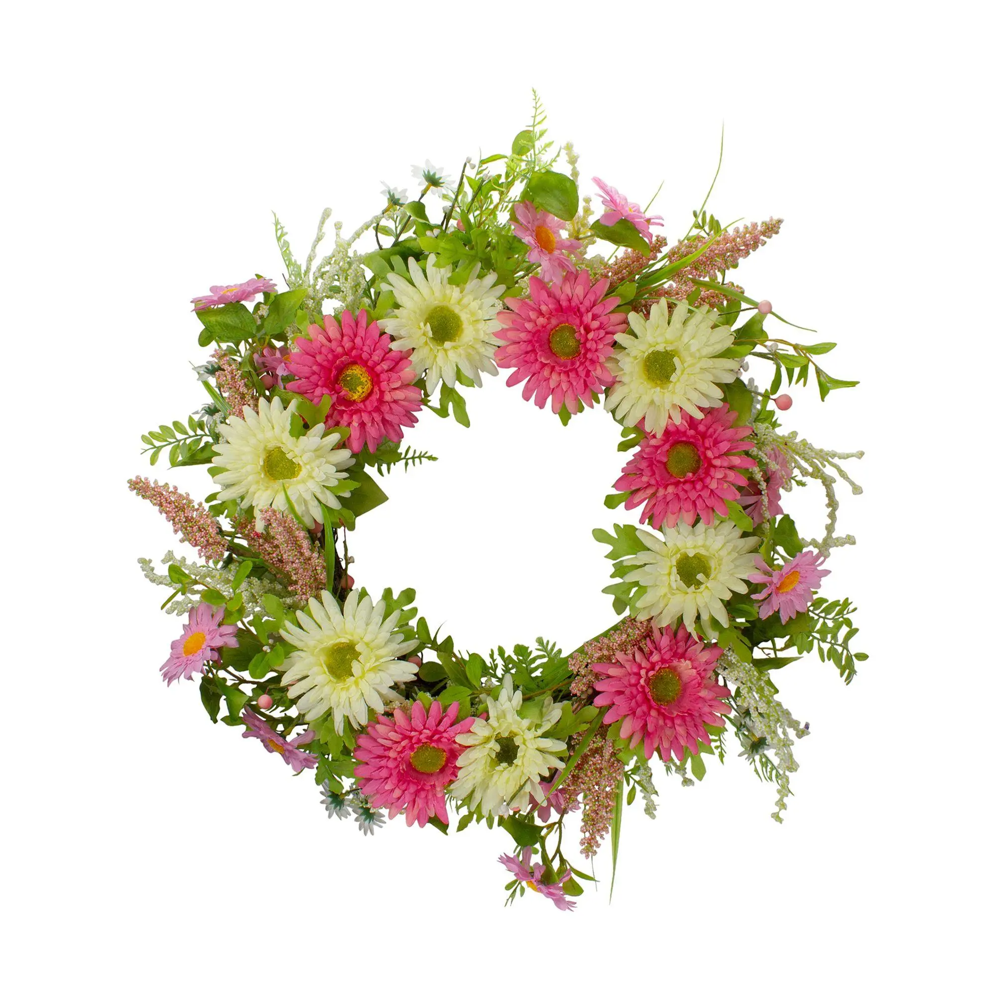 Northlight Chrysanthemum and Berry Floral Spring Wreath