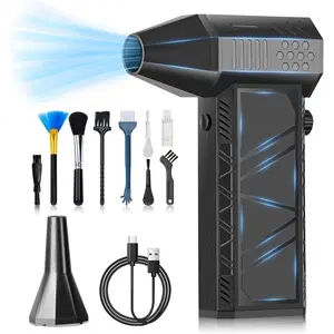 Compressed Air Duster 130000RPM Electric Air Duster Adjustable Air Blower, Cordless Turbo Fan Turbo Dryer Rechargeable Jet Dry Blower for Keyboard, PC, , Air Bed Outdoors and Home Cleaning